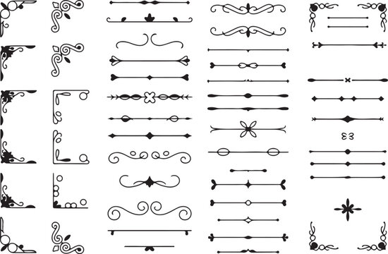 vintage flourish frame decorative border and horizontal divider vector collection for stationery invitations certificates ai eps png jpeg