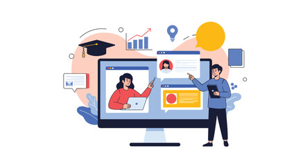 Interactive online education platform enhancing student learning through digital engagement and personalized instruction