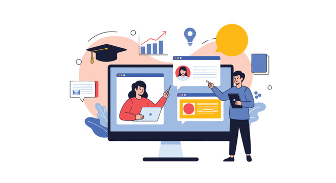 Interactive online education platform enhancing student learning through digital engagement and personalized instruction