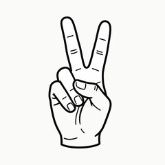 peace sign with hand