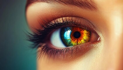 The image shows a detailed, extreme close-up of a person's eye, highlighting its intricate textures and color variations.