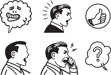 Memes flat vector icons set