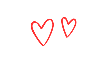 Hand-Drawn Red Hearts Vector