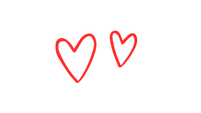 Hand-Drawn Red Hearts Vector