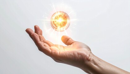 A Hand Releasing a Burst of Fiery Energy and Light, Symbolizing Power and Innovation