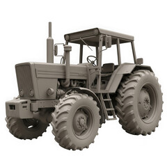 Obraz premium A detailed 3d model of a tractor isolated on a transparent background