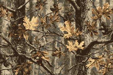Real hunting camouflage seamless pattern ,used for military purpose and hunting.