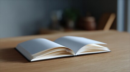 blank notebook with minimalistic paper texture and soft lighting