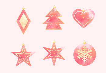 set of christmas decorations