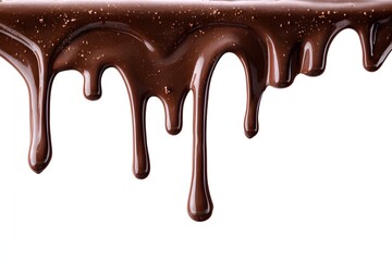 Molten chocolate dripping dark liquid