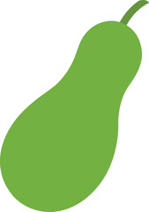 Flat Green Bottle Gourd Vegetable Silhouette Illustration