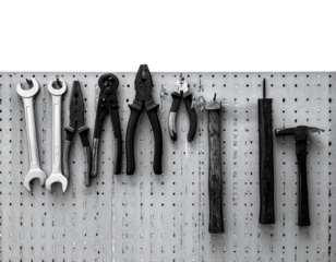  Pegboard with Assorted Hand Tools – Transparent PNG