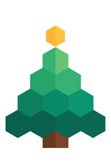 Geometric Christmas Tree: Modern Hexagon Holiday Design