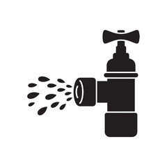 A vector illustration of a fire sprinkler silhouette against a white background.