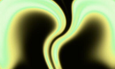 Abstract swirling forms with glowing yellow and black hues