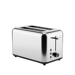 PNG eines silbernen modernen Toasters mit zwei Schlitzen.