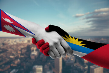 Shaking hands Nepal and_Antigua and Barbuda