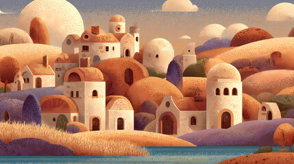 Bread village cozy houses built from loaves of bread