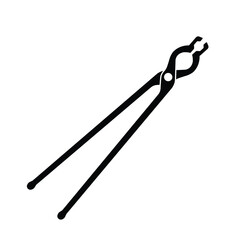 Blacksmith Tongs Silhouette. Black and White Icon Design Elements on Isolated White Background