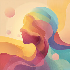 
Harmony of mind abstract human head filled with color
