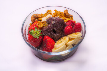 Açaí Comida Brasileira Alimento Saudável Porção Sorbet Roxo Antioxidantes Amazônia Fruta Natural Energia Nutrição Superalimento Dieta Refrescante Tigela Tropical Orgânico Gelado Brasil