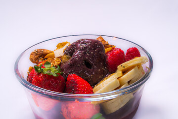 Açaí Comida Brasileira Alimento Saudável Porção Sorbet Roxo Antioxidantes Amazônia Fruta Natural Energia Nutrição Superalimento Dieta Refrescante Tigela Tropical Orgânico Gelado Brasil