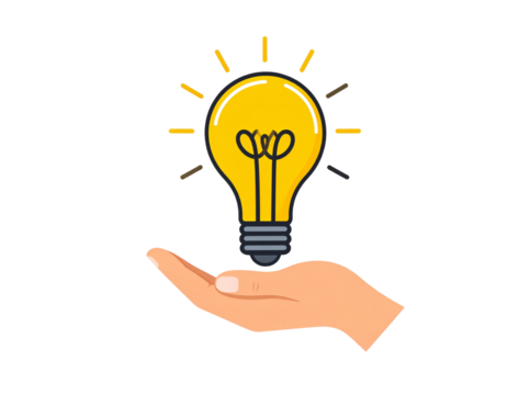 Hand holding a light bulb, concept of innovation and creativity. Business thinking