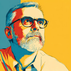 Portrait of a man a middle aged man with glasses