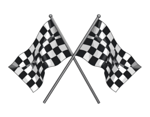 Racing stripes. Race flag. Checkered flag. Sport car decal stripes. Automotive graphics