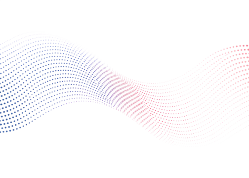 Flowing Dot Wave halftone gradient pattern on transparent background