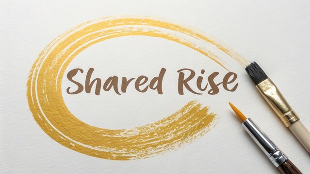 Artistic Brush Stroke with Text for Collaboration Theme