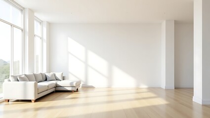 modern living room interior with sode, 3d rendering 