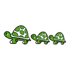 Turtle family Mummy Daddy 2 children Mother cute