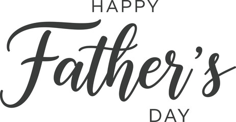 Happy Fathers Day Modern Script Typography on White Background Design