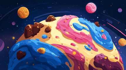 Cookie planet a massive round cookie with frosting