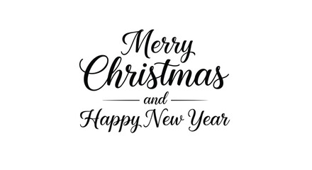 Fototapeta premium Vector illustration of elegant text graphic with merry christmas and happy new year written in a script font
