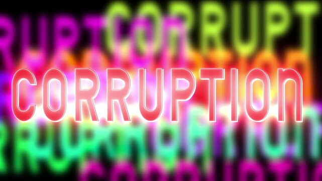 corruption text animation abstract background 