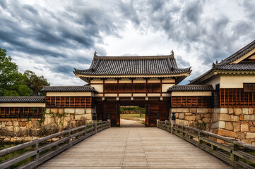 Naklejka premium Traditional Japanese Samurai Castle of Hiroshima, Honshu, Japan, Asia