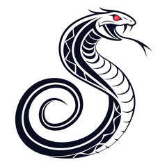 Fototapeta premium Stylized cobra snake with red eyes tribal design