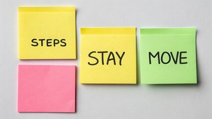 Colorful Sticky Notes with Motivational Words for Productivity Boost