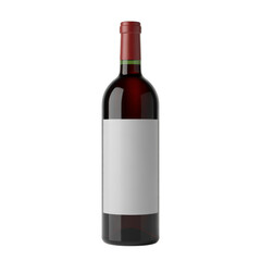 Red Wine Bottle with Blank White Label and Green Stripe