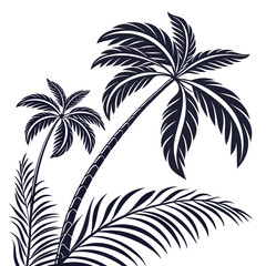 Obraz premium Tropical palm leaves silhouette design for a vibrant summer theme and vacation graphics