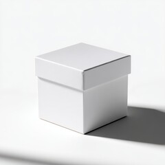 Naklejka premium box packaging mockup for retail product, clean white background, soft shadows