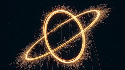 Captivating sparkler trails illuminate night sky with dazzling light painting effect - Powered by Adobe