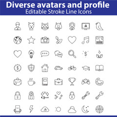 Diverse Avatar and Profile Illustration – Multicultural Characters, People Icons, and Online Identity Vector Art