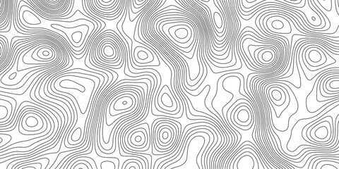 Abstract topographic contours map background. Topographic map and landscape terrain texture grid. Modern design with White background with topographic wavy pattern design. Black-white background