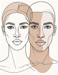 Two faces, contrasting skin tones