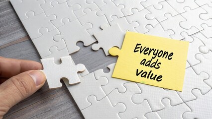 Completing a Puzzle with a Note Emphasizing Value Contribution