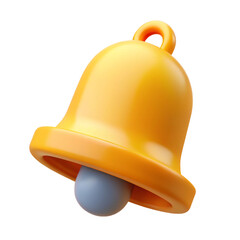 Minimalist yellow bell notification icon in flat design for digital alerts and communication alerts