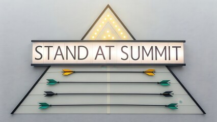 Bright Marquee Sign with Arrows and Motivational Message Display